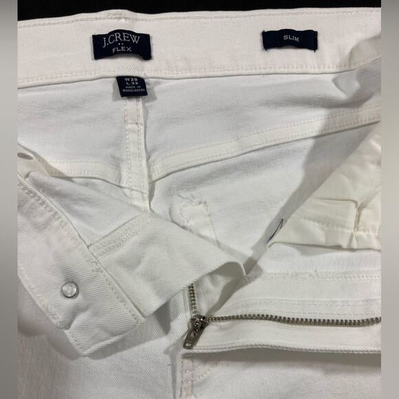 J.Crew Factory Men’s 29x32 White Slim Flex Jeans Straight Leg Preppy Casual - Picture 8 of 12